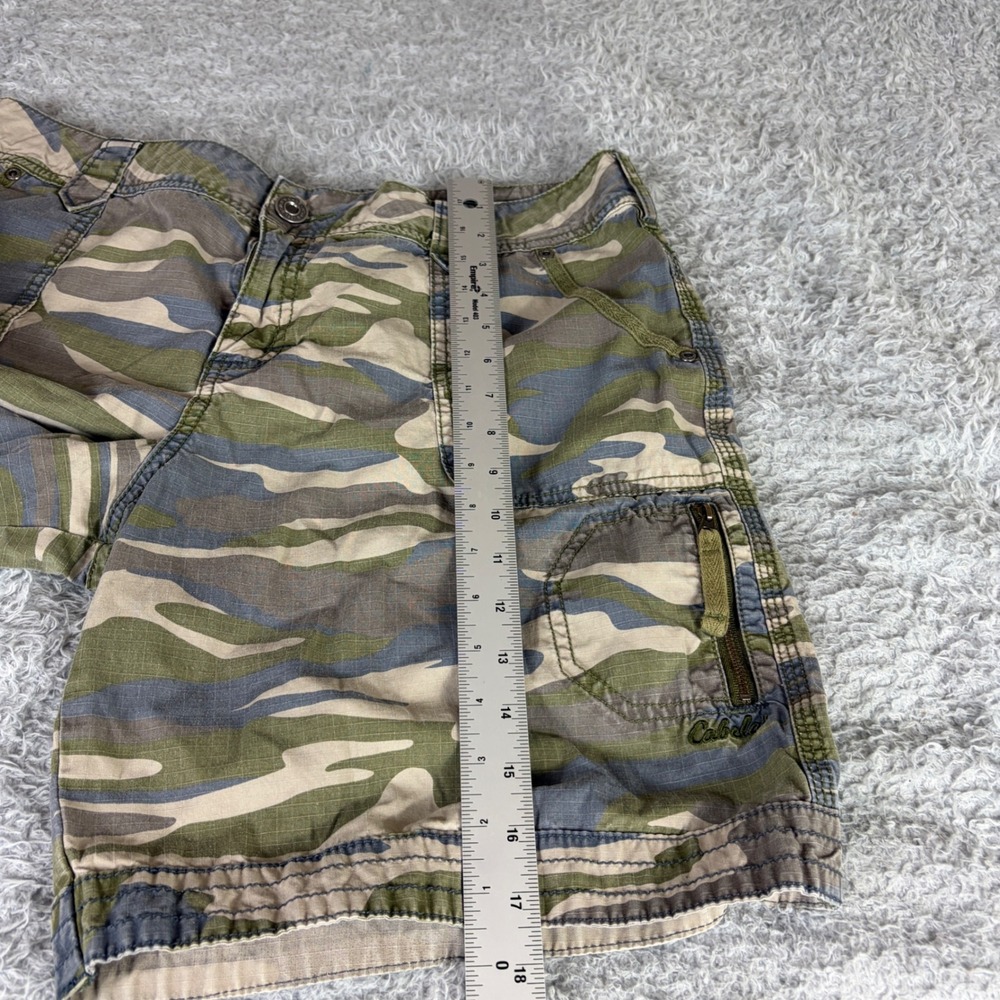 Cabelas Camo Cargo Shorts Womens 14 Green Camouflage Ripstop Outdoor Hiking - Picture 8 of 11